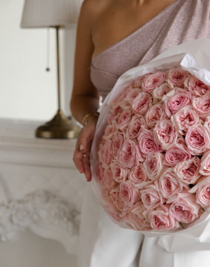 Роза «Pink O'Hara» 25 штук купить по цене 9 250 руб. с быстрой доставкой | Маркет-цветов