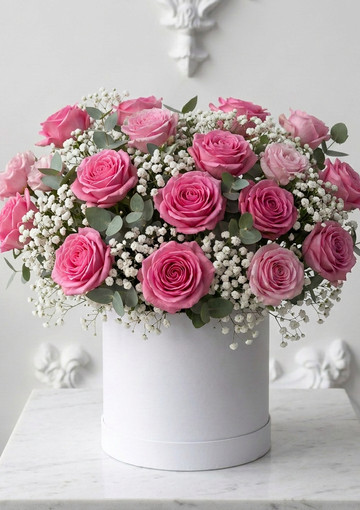 Гипсофила + гортензия розовый — купить с доставкой